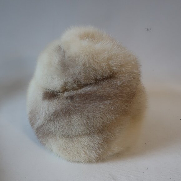 Womens Claire of Cameo New York Paris Beige Mink Fur Pillbox Hat S - Picture 2 of 5